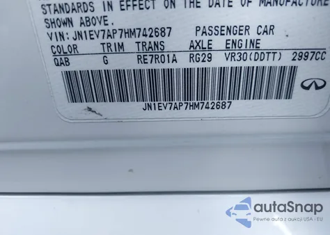 2017 Infiniti Q50 3.0T Premium z USA, uszkodzony, nr VIN JN1EV7AP7HM742687